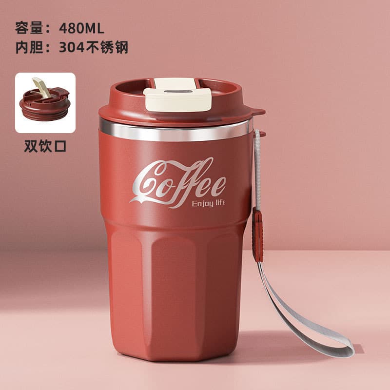 Copo térmico portátil de aço inoxidável 304, copo térmico com tampa, copo de Cola, copo de café duplo