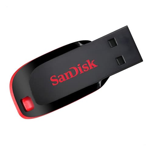 Pendrive Sandisk Cruzer Blade 64gb 2.0 Preto E Vermelho