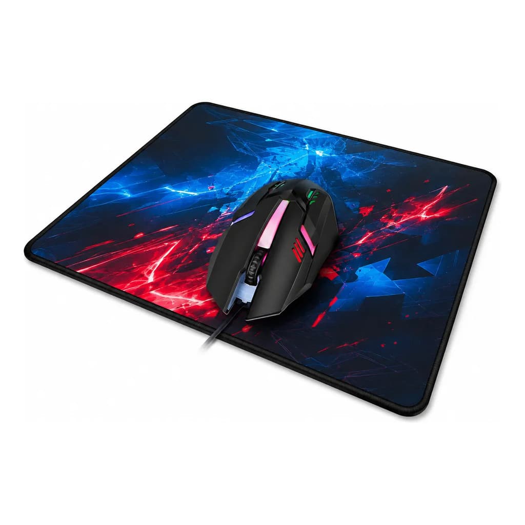 Kit Mouse Gamer Led com Mousepad Gamer 40x30 Grande Estampado Sortido para PC Notebook