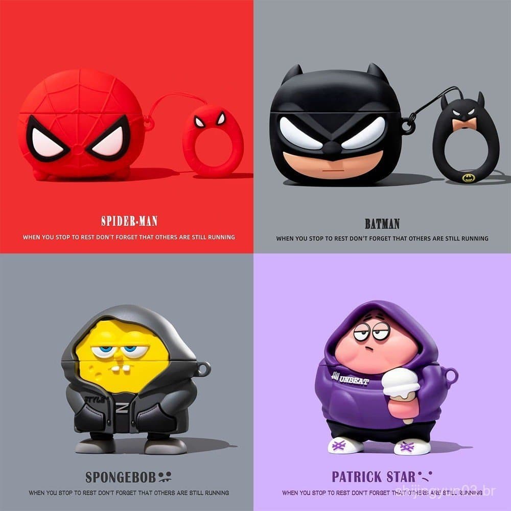Capa de Silicone para AirPods Pro/Pro2 4/3/2/1 com Pingente de Aranha de Desenho Animado YBI5