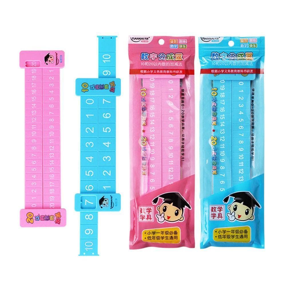 Régua De Decomposição Matemática PEONYQ , Subtração Portátil Rosa/Azul , Plástico Dentro De 20 Réguas De Adição