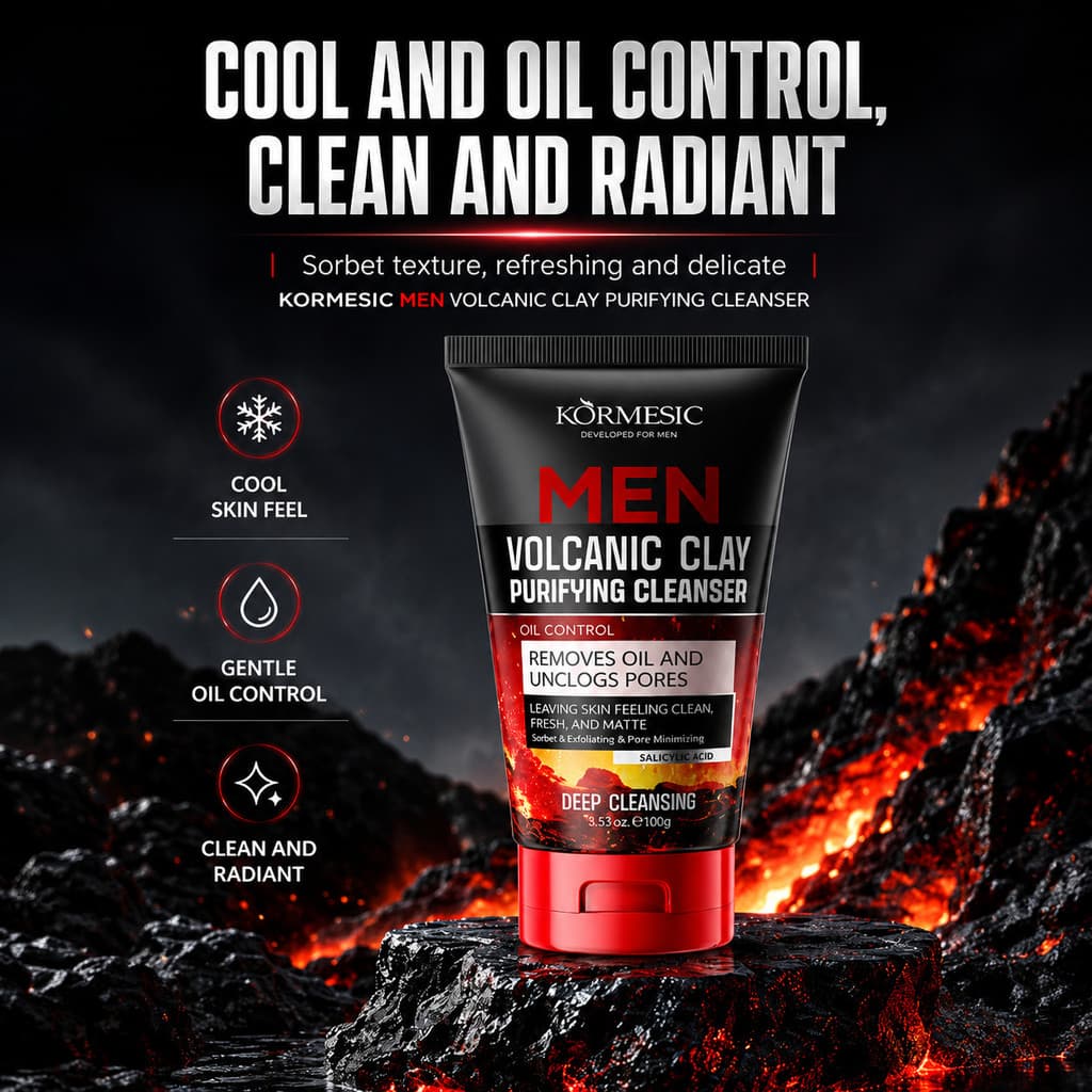 Limpador facial limpador facial kormesic limpador masculino produtos de cuidados com a pele de montanha VWGW