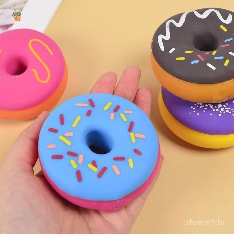 Brinquedo em Forma de Donut de Retorno Lento - TPR para Alívio de Estresse, Brinquedo Musical de Descompressão