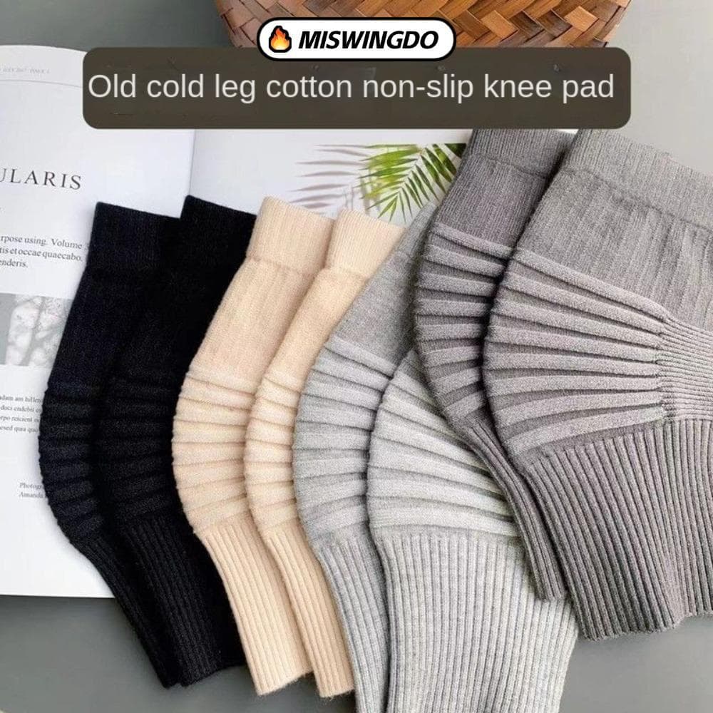 Joelheira De Compressão MISWINGDO , Joelheiras Esportivas Com Listras De Algodão Cinza Preto Nude