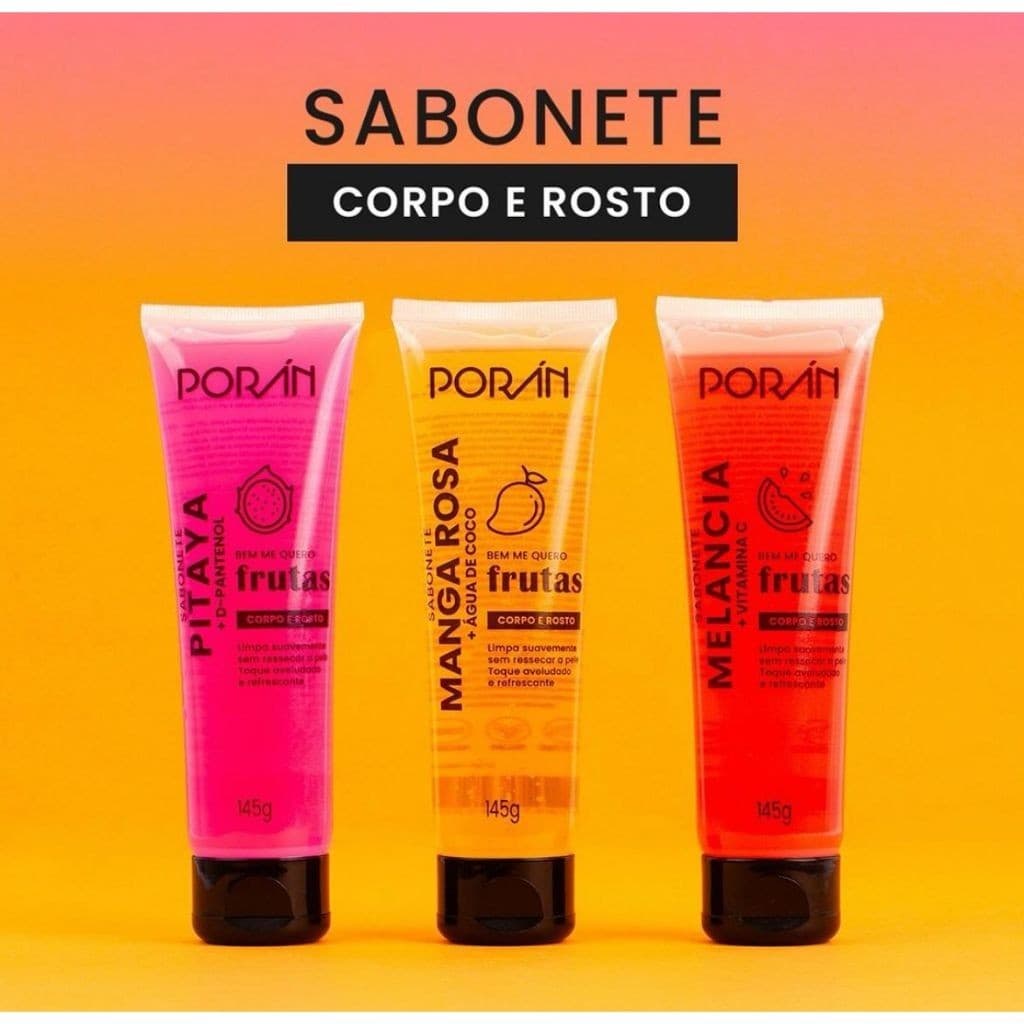 Kit Porán Cuidados Rosto e Corpo Pora Sabonete Hidratante Esfoliante