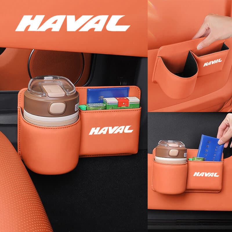 Caixa de Armazenamento Universal para Porta de Carro, Organizador Multifuncional de Grande Capacidade em Couro, Design d