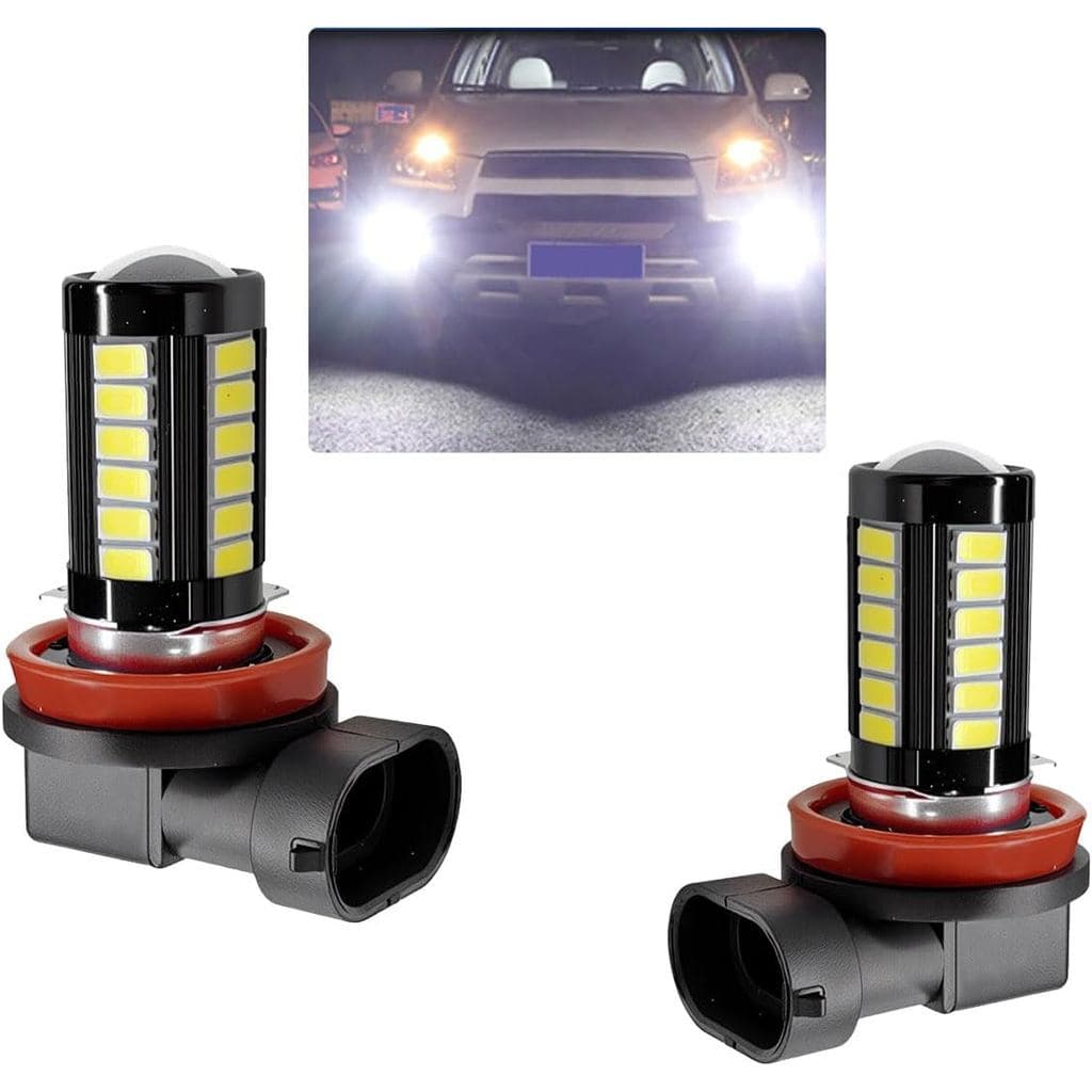 2 Lâmpadas LED H11 para Faróis de Neblina de Carro, 12V 5630 33-SMD, Luzes Super Brilhantes Anti-Neblina, Lâmpada LED de