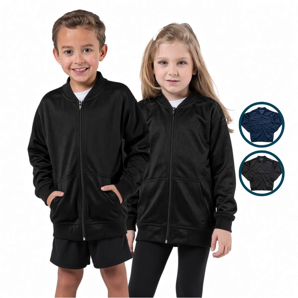 Jaqueta Infantil Dry Fit Esportiva Respirável Zíper Unissex