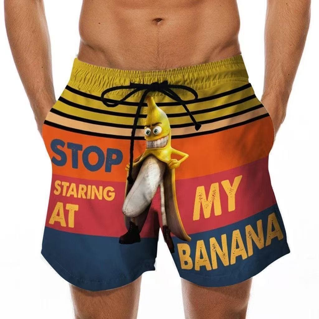 Novos Calções Banana Grandes 2026, Calções de Banho Masculinos Engraçados, Calções de Praia Galo Grande Interessantes, C