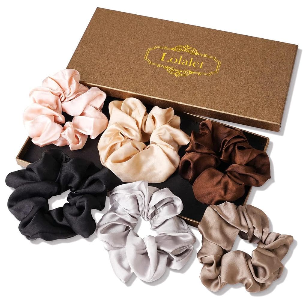 Elásticos de Cabelo Lolalet para Mulheres, Cetim Mais Macio que Seda para Dormir, Elástico Grande para Rabo de Cavalo co