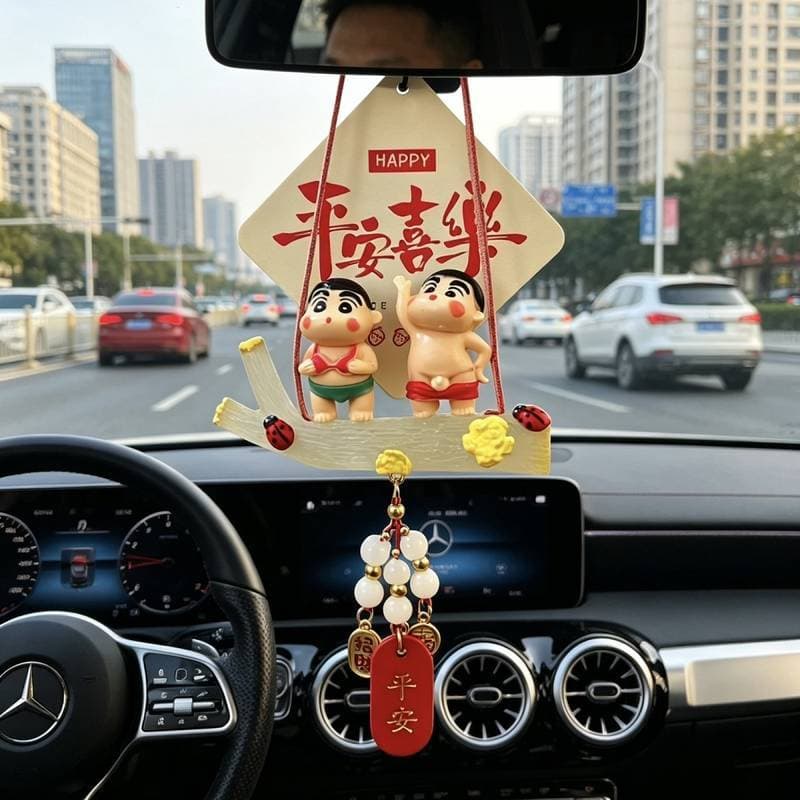 Crayon Shin-Chan Fun Swing Car Pingente Safe Joy Espelho Retrovisor Pingente