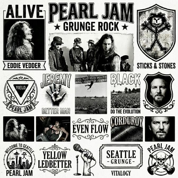 Adesivo Exclusivo DTF Rock Peal Jam Eddie Vedder Customize Termocolante Calça Jaqueta Camisa Pronto para Estampar