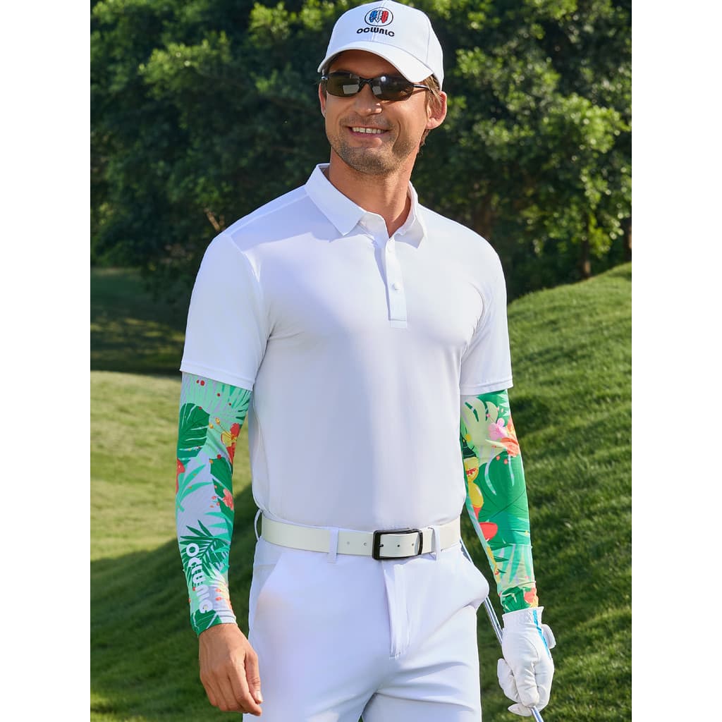 Primavera verão golfe masculino sensação de gelo protetor solar roupas de manga comprida camiseta de secagem rápida resp