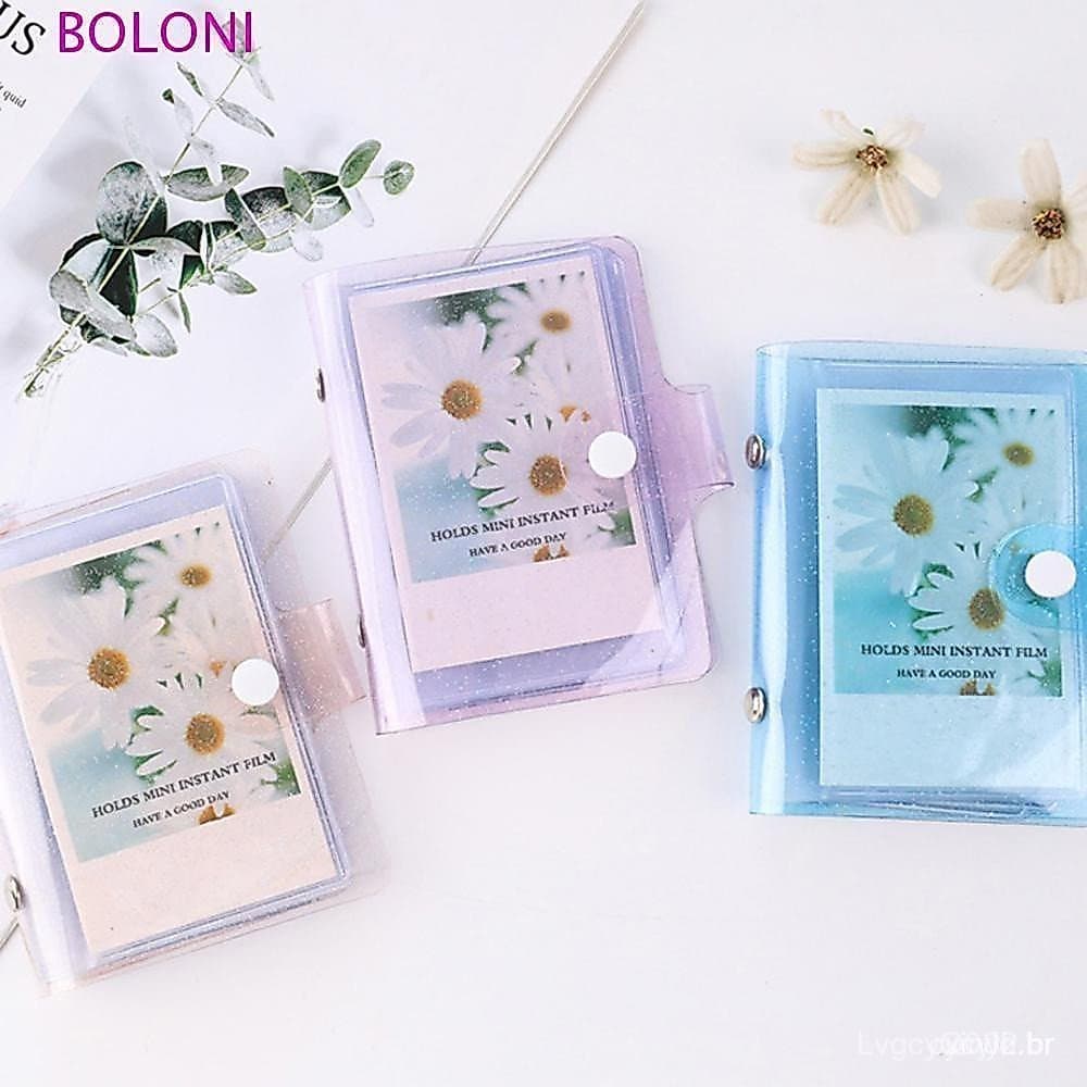 Álbum De Fotos Bonito BOLONI , Transparente Com Glitter , Pastel , Para , Cartões Instax YXP2