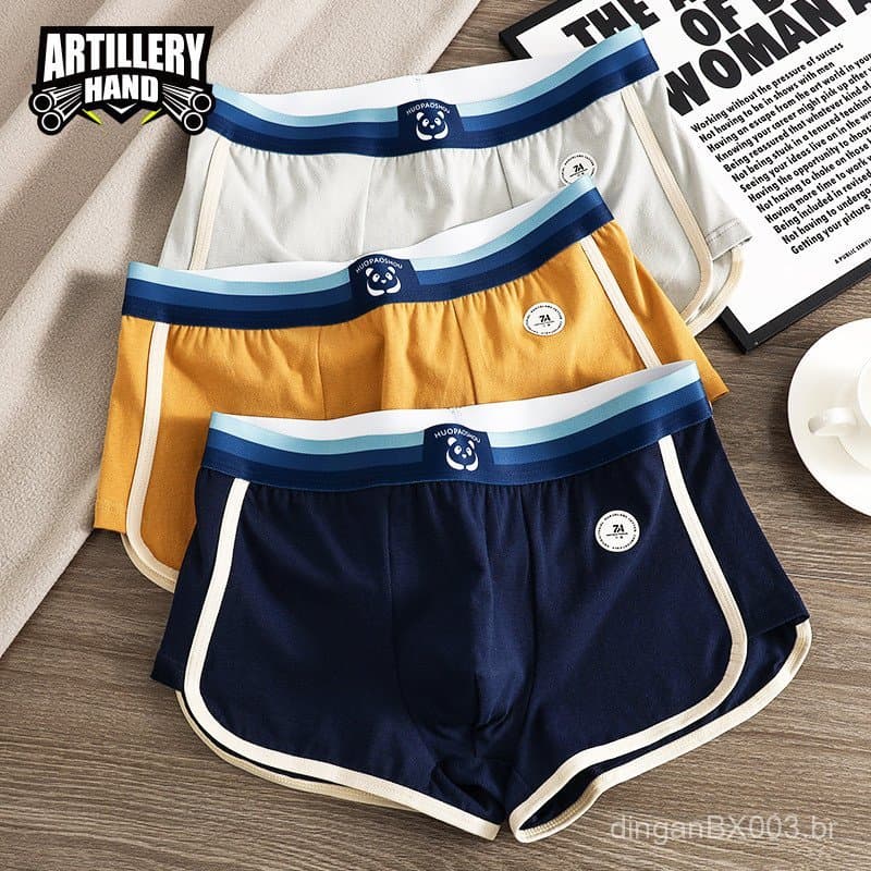 Cuecas Boxer Masculinas de Cor Sólida, Calções Masculinos de Algodão Respirável, Cuecas Boxer Esportivas Masculinas 7.21
