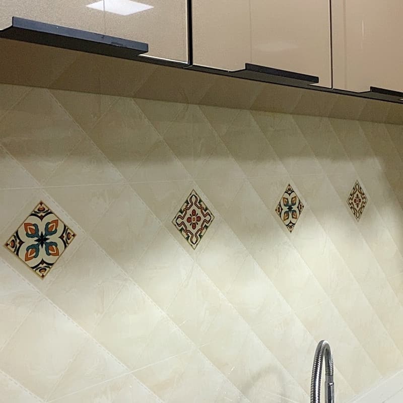 Adesivos criativos de azulejo, estilo europeu, cozinha, banheiro, cor, adesivos de parede, decoração de casa, padrão, à