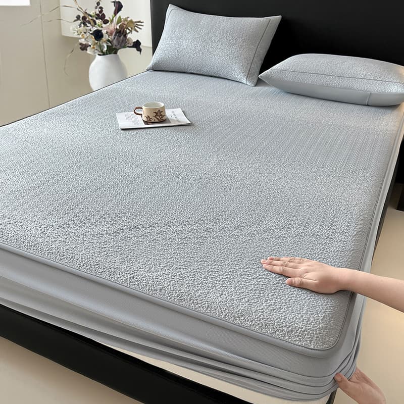 Lençol de seda gelo Jacquard de verão 2026 novo estilo tapete legal conjunto de três peças lavável à máquina conjunto de