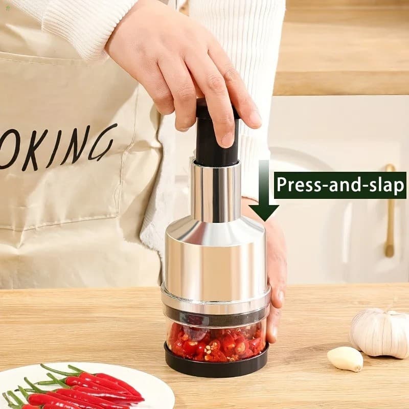 Prensa De Alho Em Aço Inoxidável-Picador Triturador Manual Para Frutas De Cozinha