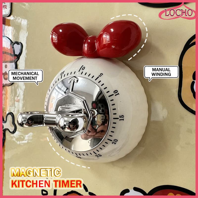 Temporizador De Cozinha Magnético Design De Arco Bonito/Estilo Retro/Ferramenta Contagem Regressiva Cozimento