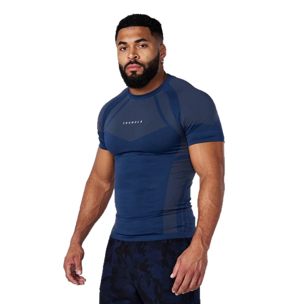 [Estoque pronto] Primavera verão esportes Fitness correndo ao ar livre collants musculares respirável impresso cor sólid