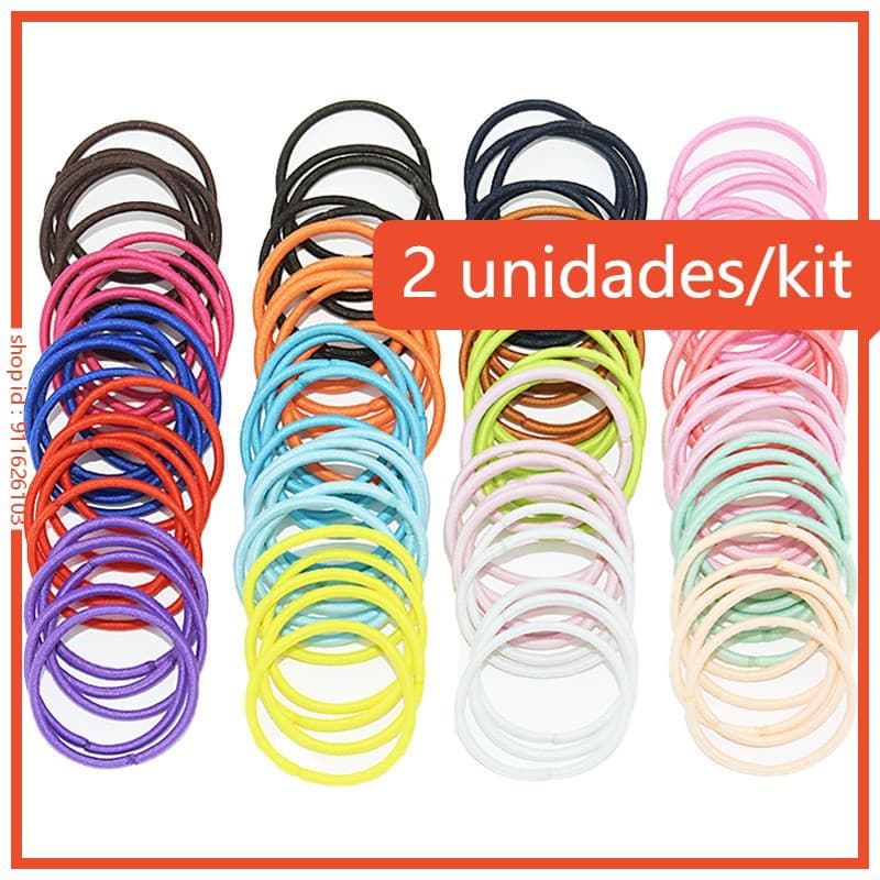 Elástico Infantil - Laço DIY Fofo, 20 Cores, Ideal para Uso Diário e Esportes