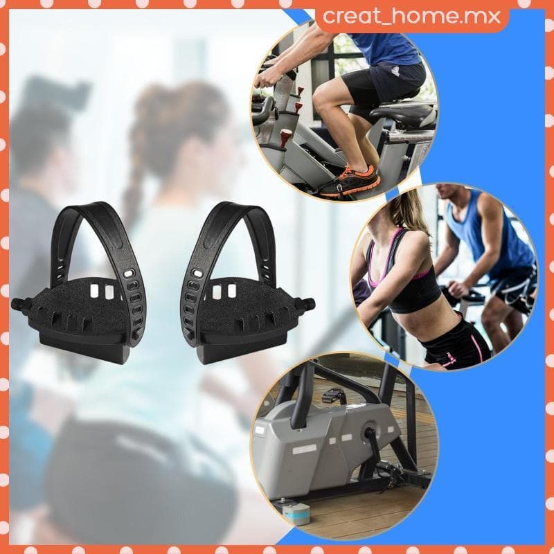 [Creat_home] Pedais De Bicicleta Ergométrica De 2 Unidades Com Alça Ajustável Equipamento Profissional Antiderrapante De