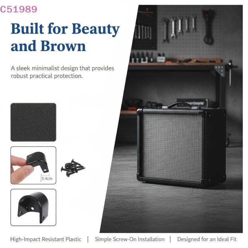 [kaan] 8 Pa Plástico Dianteiro Traseiro Guitarra Amplificador Gabinete Canto Com Parafusos Para Acessórios AMP BR