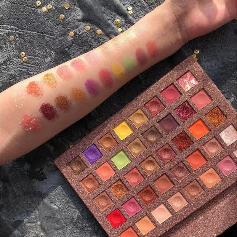 Atacado 40 cores sombra barata paleta de maquiagem feminina lantejoulas cor terra sombra à prova d'água estoque pronto