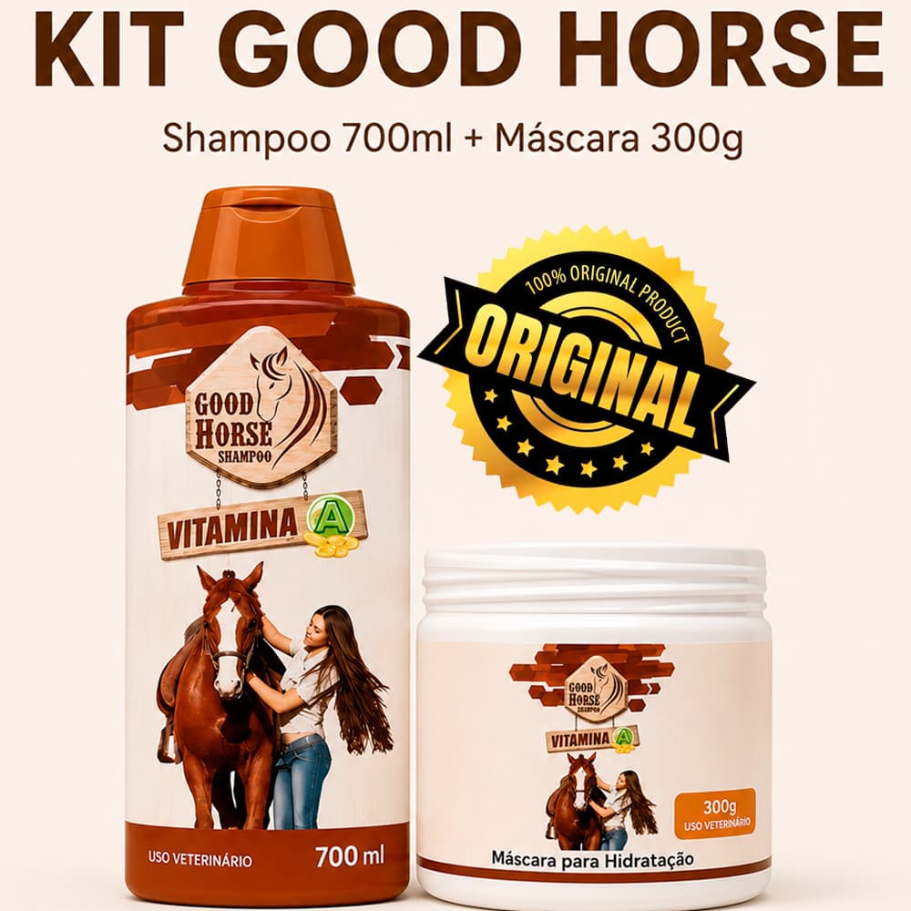 Kit Good Horse Shampoo 700ml + Máscara Vitamina A 300g