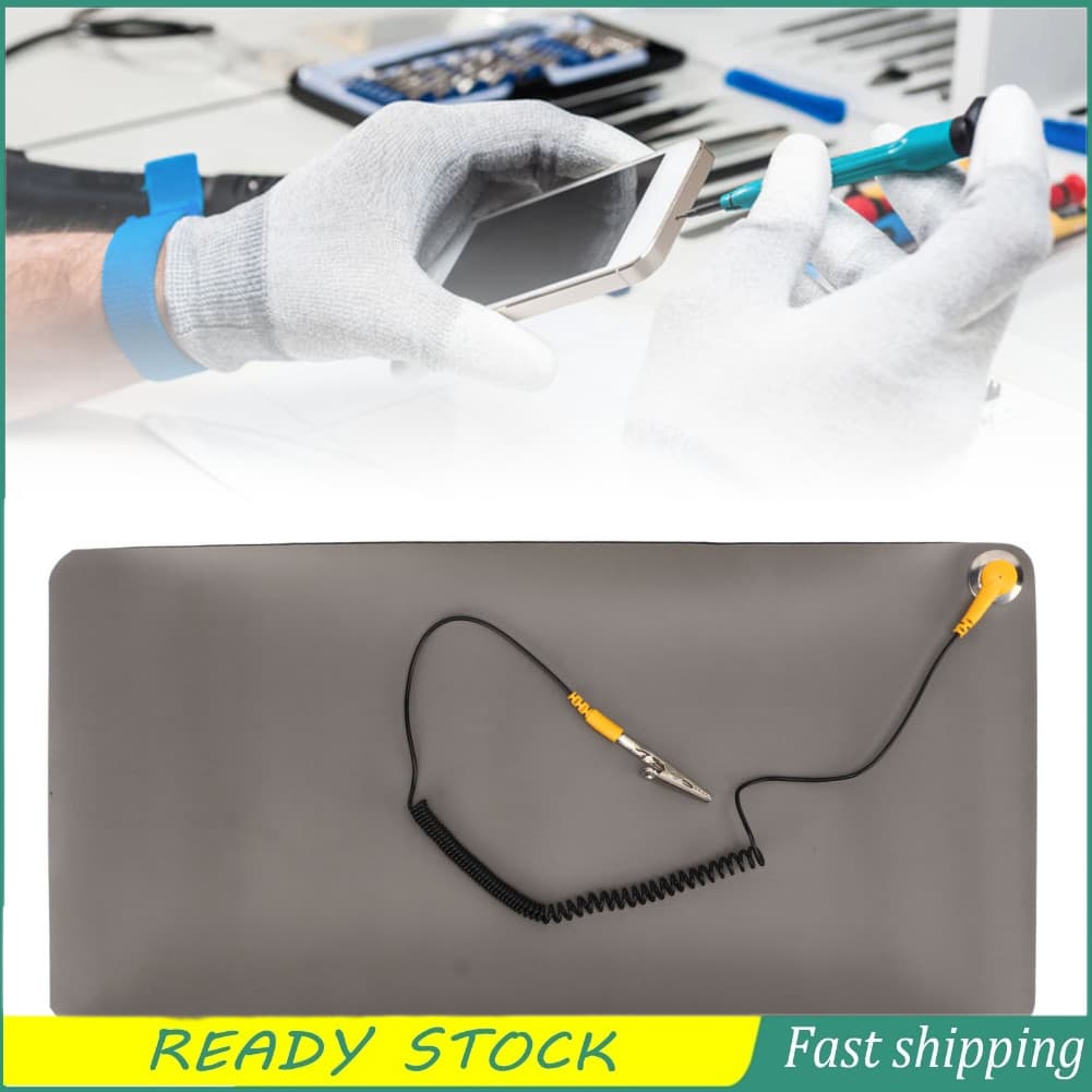 Horett Anti Static Desk Mat Pulseira Dobrável de Borracha de 3 Camadas