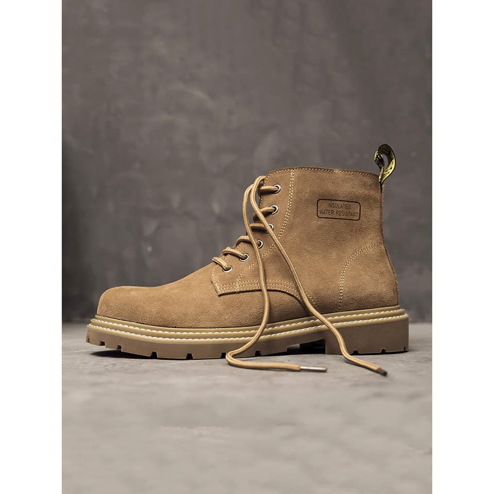 Martin botas masculinas de cano alto quatro estações All-Match zíper botas masculinas de couro genuíno botas ruibarbo bo
