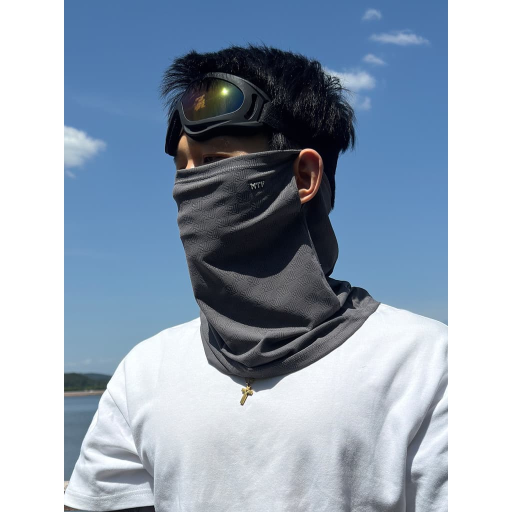 Máscara protetora solar masculina de seda gelo pescoço proteção máscara integrada máscara facial condução ciclismo guard