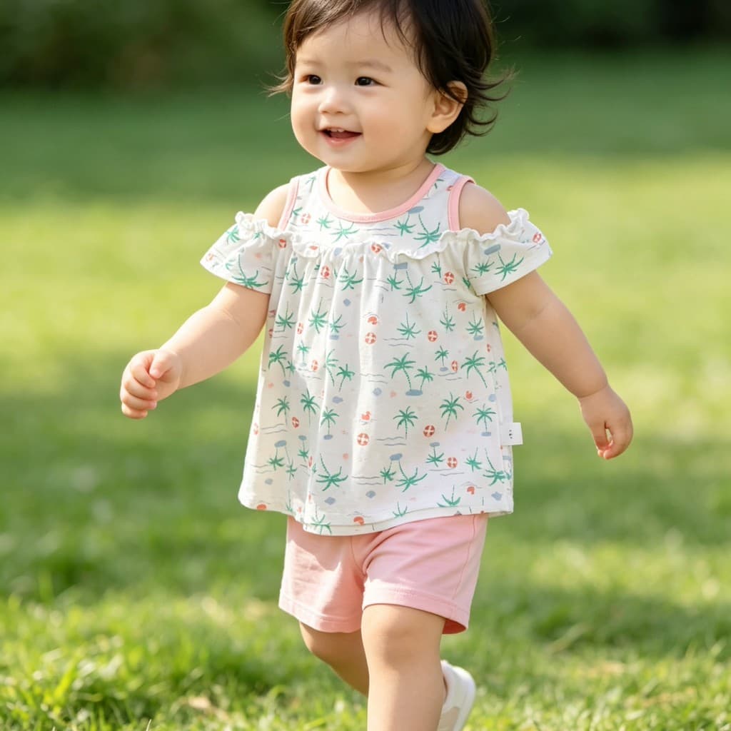 Handoulong terno de bebê menina verão saia Shorts terno de duas peças menina verão fino roupas de passeio