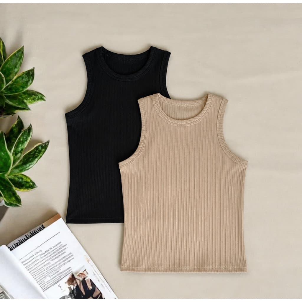 Kit 2 Regatas Canelada Feminina Blusinha  Ribana Premium