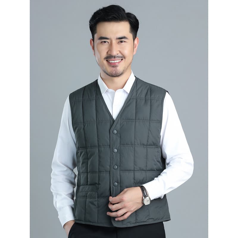 Idosos de meia-idade outono inverno roupas colete masculino Plus Size pai roupas forro quente colete masculino para baix