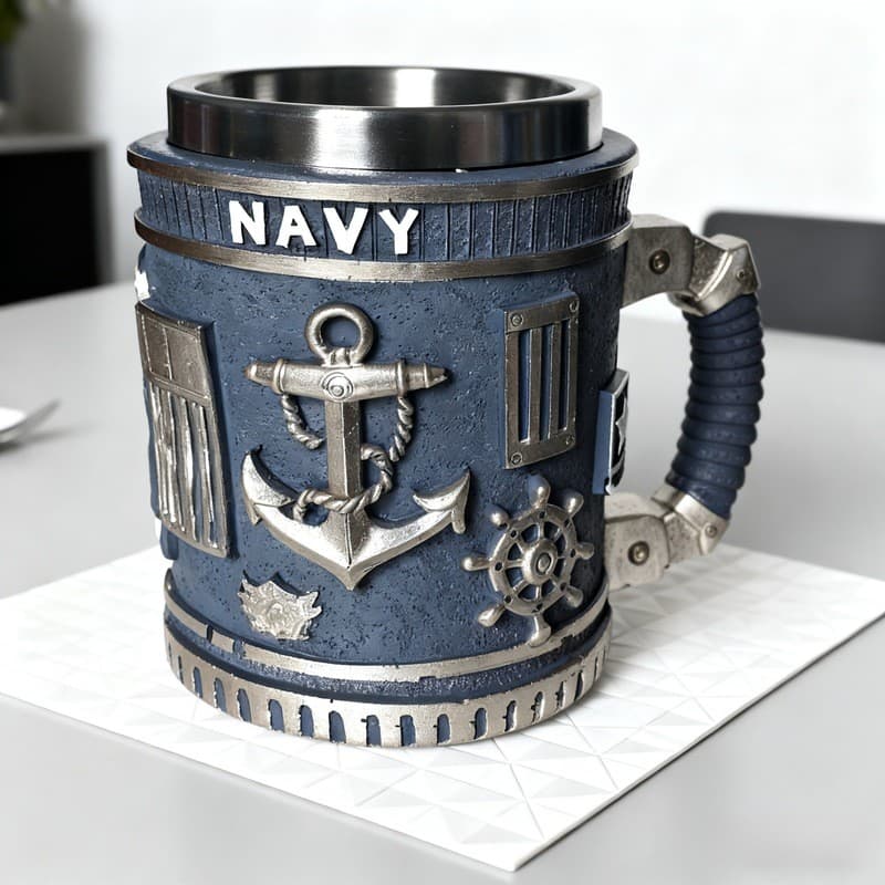 Estoque pronto nova caneca militar 3D resina café copo de água tema militar comemorativo copo de vinho presente 820
