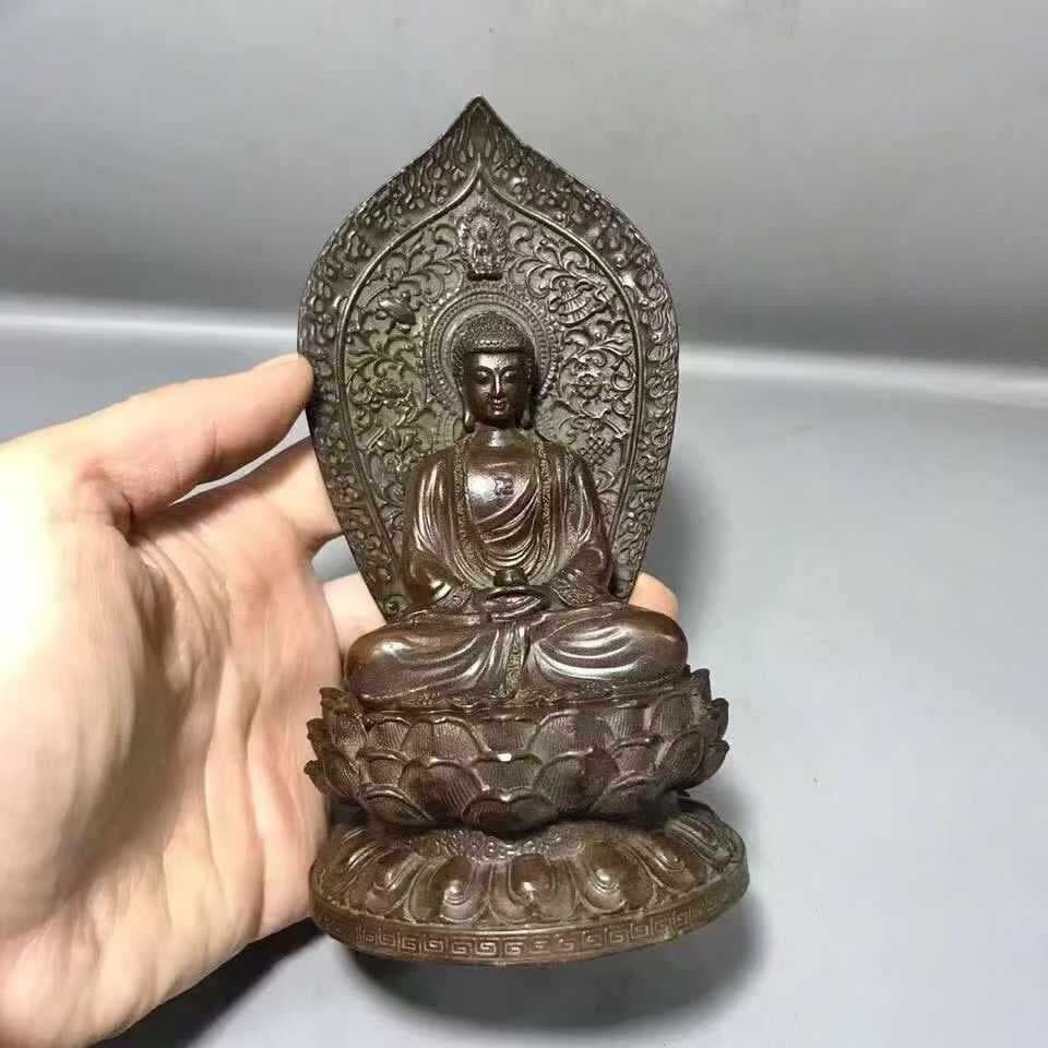 Antigo Bronze Ware guanyin decorações coleção antiga Backlight guanyin Bodhisattva estátua decorações de segurança para