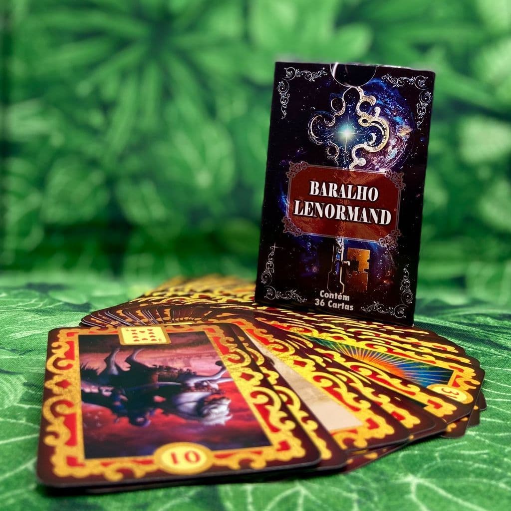 Tarot Baralho Lenormand Lindo - 36 Cartas, Magia Do Oraculo  Manual Detalhado Significados Envernizada .