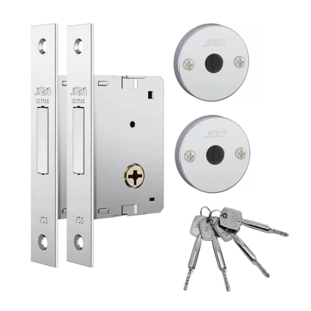 Fechadura Stam 1001 Inox 4 Chaves Alta Segurança