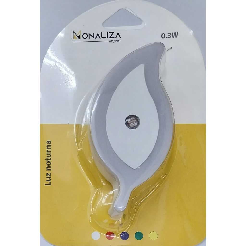 Luz Noturna Mini Abajur modelo folha - 0.3W - com sensor de luminosidade- cor aleatória