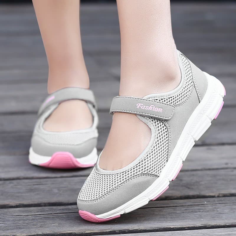 2026 Nova Moda Feminina Casual Tênis De Corrida Feminino Tecer Malha Tecido Confortável Sapatos Baixos