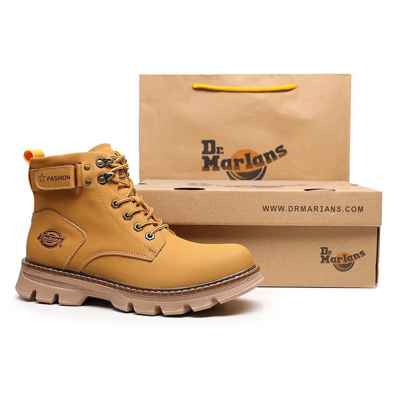 2022 outono ruibarbo botas masculinas Martin botas de lã de alta qualidade couro genuíno britânico botas gerais botas cu