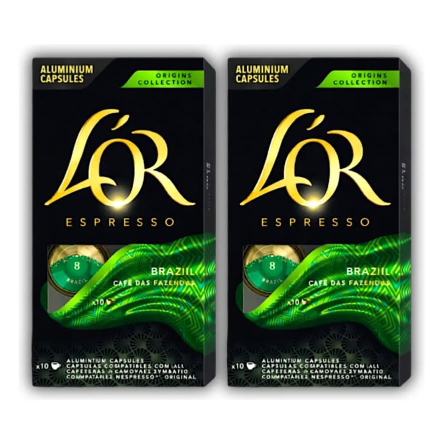 Kit 20 Cápsulas de L'or BRAZIL Café das Fazendas p Nespresso