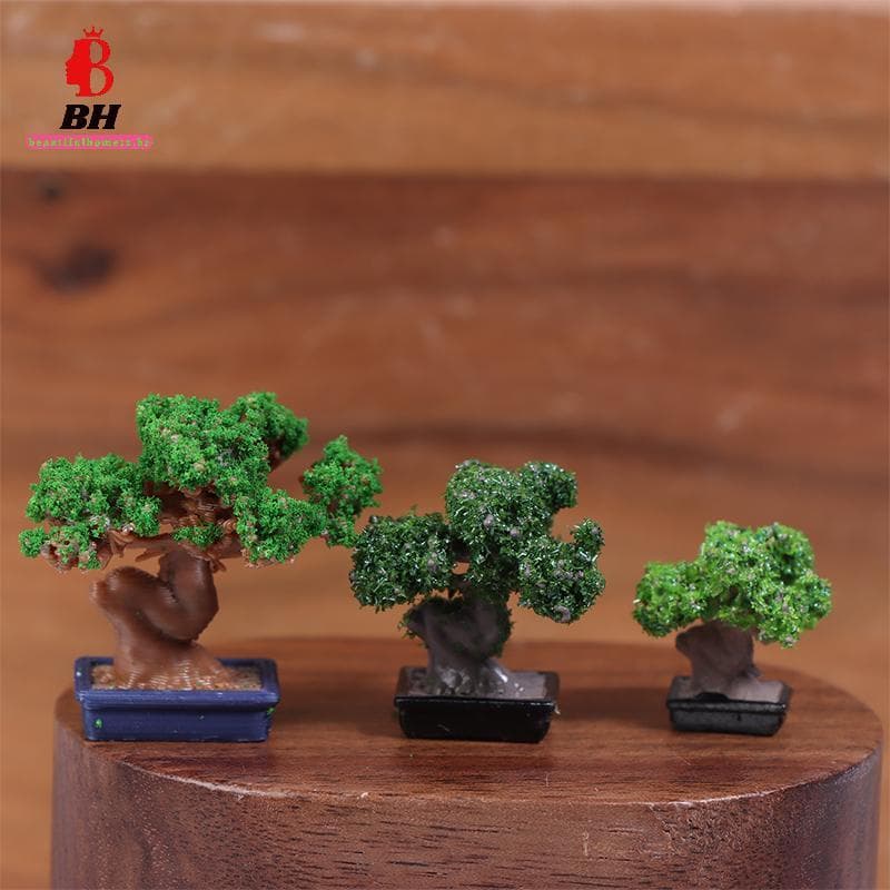 BH-TOY 1/12 Simulação De Casa De Bonecas Mini Árvore Verde Em Vaso Decorações Para Micro Paisagem Ornamento De Jardim ~