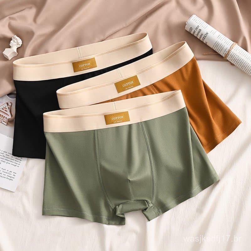 Homens De Luxo Cuecas Homem Algodão Respirável Confortável Boxer Venda Shorts Calcinha Masculina Plus Size Presente