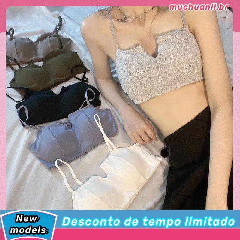Versão coreana estudante bela volta roupa interior feminina sem fio fino pequeno peito reunindo sutiã esportivo tubo sup