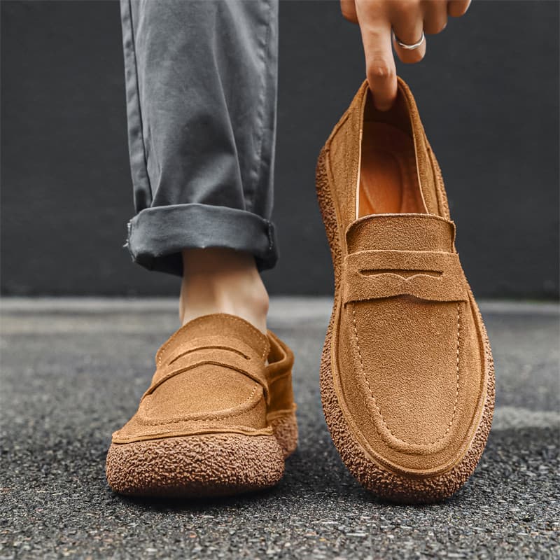 Ervilhas sapatos masculinos verão couro genuíno deslizamento-on deslizamento-on sapatos 2025 novo estilo sapatos de cour