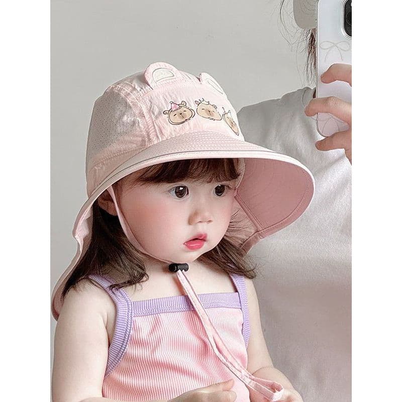 Novo estilo bebê guarda-sol chapéu de sol xale aba grande meninos meninas crianças chapéu de sol de secagem rápida chapé
