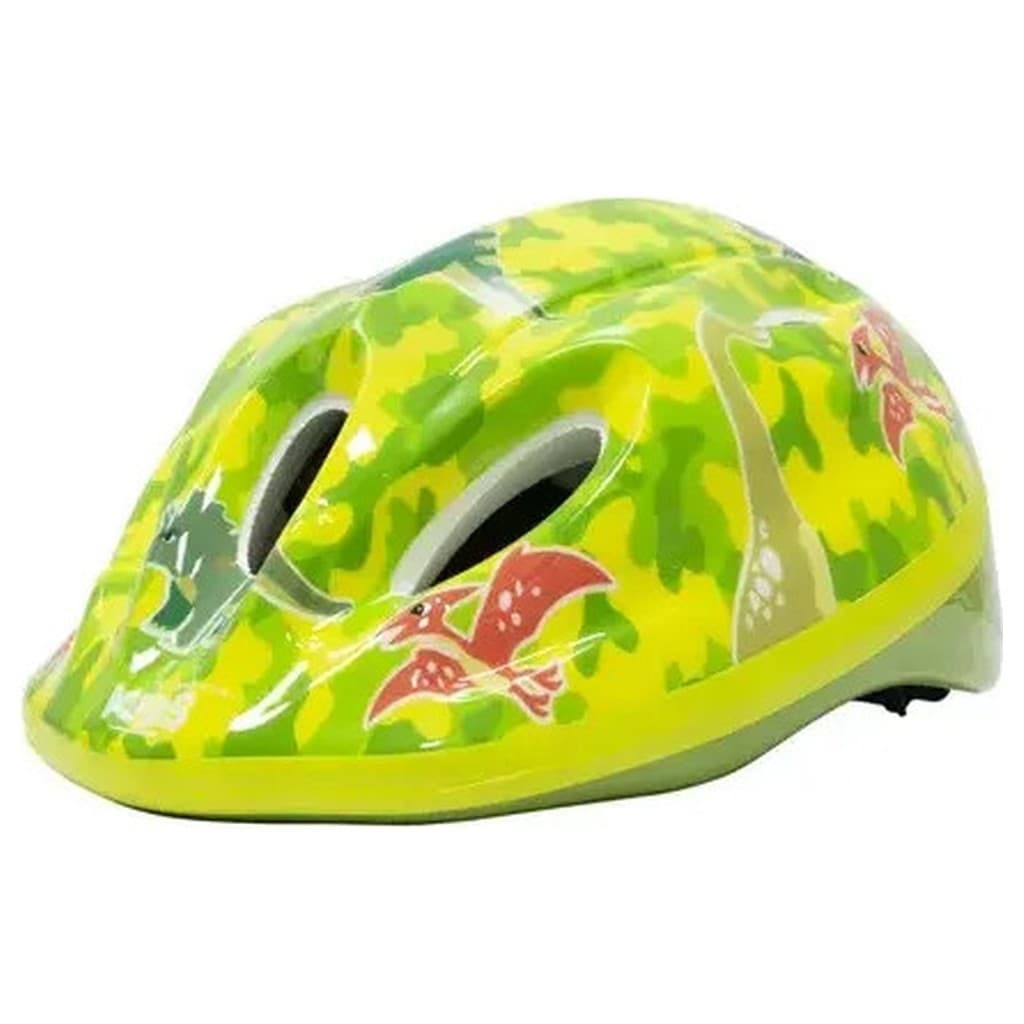 Capacete Infantil Absolute Shake Dino Verde Preto M 52-56cm Outmold Leve