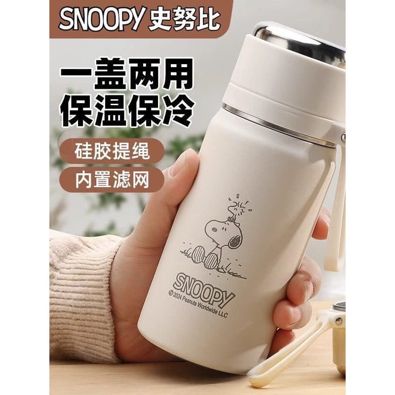 Snoopy copo térmico infantil de aço inoxidável 316, aço inoxidável com chá, copo de água, masculino, feminino, escola pr